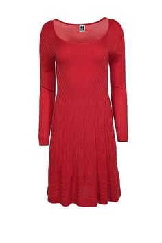 Current Boutique-Missoni - Bright Red Long Sleeve Knit Dress Sz 6 Elegant Fall Pointelle Knit Dress, Elegant Winter Pointelle Knit Dresses, Chic Red Knit Dress, Chic Autumn, Tall Leather Boots, Long Sleeve Knit Dress, Ruffled Skirt, Timeless Luxury, Red Long Sleeve