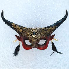 This Beautiful Masquerade Party Masks 100% Brand New They Are Made The Finest Quality And Hand-Painted Craftsmanship. Whole Mask Size: 15 X 10 Inches Occasion: Great For Halloween, Day Of The Dead, Masquerade Party, And More. Color :Red Black Gothic Horned Masquerade Mask For Costume Party, Gothic Masks For Carnival Party, Gothic Eye Mask For Masquerade Party, Gothic Masquerade Mask For Carnival, Gothic Eye Mask For Evening Masquerade, Gothic Evening Masquerade Eye Mask, Halloween Evening Masquerade Mask, Red Party Masks For Mardi Gras, Fantasy Horned Masks And Prosthetics For Party