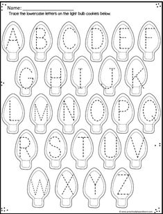 trace the lowercase letters on the alphabet worksheet