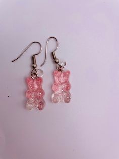 Materials Used:   -jump ring -1/2 inch hard plastic charm -Nickel Free Fish Hook  -Pack of 1 set Gummy Earrings, Gummy Bear Jewelry, Nickel-free Pink Novelty Earrings, Gummy Bears Earrings, Pink Resin Kawaii Earrings, Khalid, Velvet Hair, Black Cat Halloween, Gummy Bears