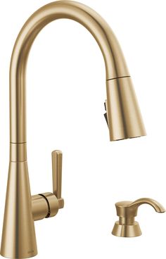 a faucet that is gold in color