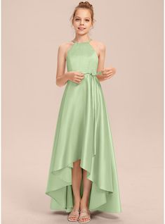 JJ's House Satin Halter Sweet 16 Junior Bridesmaid Dresses Fall Spring Summer Winter A-line Belt/Sash Pockets Back Zip Celadon Asymmetrical Green Sleeveless Junior Bridesmaid Dress. #JJ's House #Satin #Halter #Sweet16 #JuniorBridesmaidDresses #Fall #Spring #Summer #Winter #Aline #BeltSash #Pockets #BackZip #Celadon #Asymmetrical #Green #Sleeveless #JuniorBridesmaidDress Bridesmaid Dresses Fall, Junior Party Dresses, Green Wedding Dresses, Sage Green Bridesmaid Dress, Dress Wedding Party, Fall Bridesmaid Dresses, Mint Green Dress, Simple Gowns, Girls Dresses Online