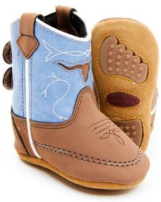 Baby Cowboy Boots, Texas Baby, Western Babies, Boot Barn, Little Cowboy, Back Round, Baby Cowboy, Rounded Toe Boots, Kids Boots