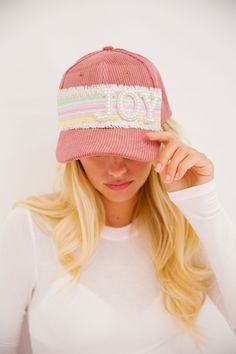 Get ready to add some joy to your wardrobe with the JOY CORDUROY HAT! With its playful striped detailing and charming pearl lettering, this quirky and fun hat is sure to bring a smile to your face. Perfect for any casual outfit, this hat is a must-have for those who don't take themselves too seriously. All orders are currently shipping within 14 business days. To receive item quicker, expedited shipping is available at checkout. **All Christmas orders must be placed with expedited shipping to gu Trendy Hats For Women, Trendy Hats, Fun Hat, Corduroy Hat, Trendy Hat, Cool Hats, Casual Outfit, A Smile, Hats For Women