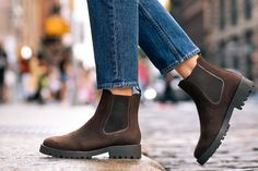 Women's Legend Chelsea Boot In Truffle Nubuck - Thursday Boot Company Thursday Boot Company, Thursday Boots, Boot Companies, Slip On Boots, Nike Flex, Chelsea Boot, Leather Gloves, Leather Interior, Brown Boots