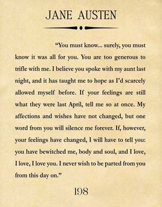 jane austen's poem about love