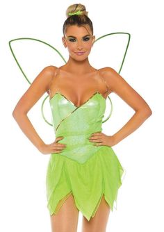 Legavenue Pretty Pixie Masquerade Party Outfit, Forest Fairy Costume, Bell Costume, Pixie Costume, Short Princess Dress, Cosplay Wings, Tinker Bell Costume, Elf Cosplay, Fairy Cosplay