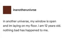 an open window with the words i am another universe written below it in black and white