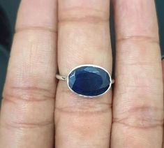 "Oval Blue Sapphire Ring, Natural Neelam Gemstone Ring/Astrology purpose Rashi Ratan Ring For Men & Women Product  : Ring Gemstone : Blue Sapphire (Neelam) Stone Size :  3.70 ct- 10 ct. (4 to 11 Ratti) Metal : Panch Dhatu Natural Certified Blue Sapphire/ Neelam Silver Astrology Ring For Men And Women . The product in display is a Gemstone and it is finished in an attractive Blue color. The Blue Sapphire Gemstones popularly known as Neelam is the stone of Saturn (Shani) and is widely known for it Ring Astrology, Astrology Ring, Flat Rings, Neelam Stone, Oval Sapphire Ring, Woman In Gold, Blue Sapphire Ring, Ring Stacking, Ring Minimalist