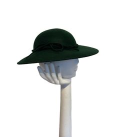 A gorgeous bottle green elegant winter hat that can be worn every day. This is made to order in most colours . 3 weeks from order to delivery Ivory Fascinator, Orange Hats, Cocktail Hat, Green Hats, Cute Hats, Kentucky Derby, Bridesmaids Gifts, Sun Hats, Couple Gifts