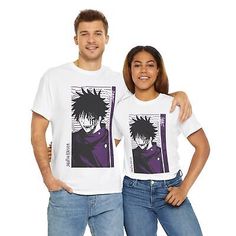 Jujutsu Kaisen Megumi Fushiguro Shirt Unisex Cotton Tee -Anime Merchandise   | eBay White Anime T-shirt For Cosplay, Anime Style Cotton Shirt With Character Print, Anime-themed Cotton Tops, White Anime Print Tops, Anime Fan Merchandise Cotton Shirt, Cotton Anime Shirt For Fan Merchandise, Anime Cotton Shirt For Fan Merchandise, Anime Style Cotton Shirt For Fans, Anime Style Cotton Crew Neck Shirt