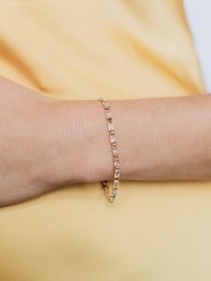 5x3mm clear topaz baguettes This bracelet measures 7" long 14K yellow gold Classic Channel, Channel Setting, Princess Inspired, Topaz Stone, Girls Best Friend, Tennis Bracelet, Paper Clip, Topaz, Classic Style