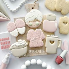 some cookies and other items on a table