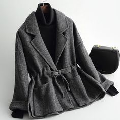 Winter Women Wool Peacoat Outwear Cashmere Jacket Coat Parka Winter Slim Peacoat | eBay Short Paragraph, Cashmere Jacket, Female Shorts, Peacoats, Clothing Photography, Wool Peacoat, Woolen Coat, Abayas Fashion, Herringbone Pattern