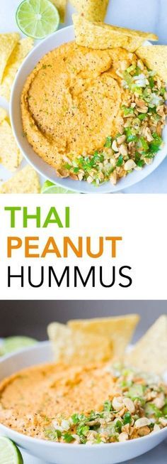 this thai peanut hummus is the perfect appetizer to serve for any party