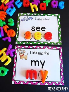 i see a bat and i see a dog bookmarks for kids to practice sight words