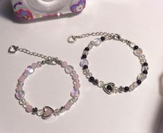 Gelang Manik Couple, Bracelet Aesthetic Beads, Beads Bracelet Design Aesthetic, Gelang Manik Handmade, Cincin Manik Aesthetic, Beads Bracelets Aesthetic, Gelang Manik Aesthetic, Gelang Beads, Pink Beaded Bracelets