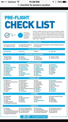 the flight check list is shown in blue