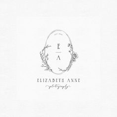 the logo for elizabeth anne photography, which has been designed to look like an oval frame