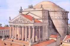 this is an artist's rendering of the ancient greek temple