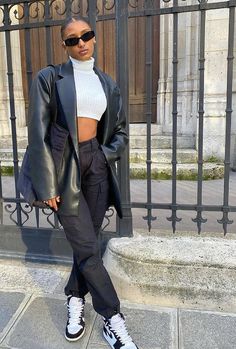 Black Leather Jacket Outfit, Outfit Primavera, Leather Jacket Outfits, Streetwear Style