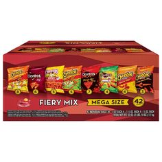 five bags of fiery mix are shown in the box