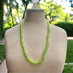 Bright Lime Green Beaded Handmade Necklace Collar Verde, Statement Collar Necklace, Yellow Necklace, Swarovski Crystal Necklace, Gold Cross Pendant, Gold Statement Necklace, Beaded Handbag, Green Jewelry, Vintage Beaded Dress