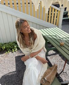 White On White Summer Outfit, Norwegian Summer Fashion, Norwegian Outfits Summer, Dress And Cardigan Outfit Aesthetic, Feminine Outfits Casual, Europe Fall Outfits, Feminine Outfit, Girly Fashion, Outfits Fashion