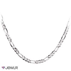 A chain of interconnecting links completes this sturdy men’s figaro necklace. The necklace can be worn on its own or as a layering piece to sport a different look. Style it up by adding your own pendant that compliments your personal taste. Available in sterling silver with a lobster clasp, this chain comes in 22” or 24” lengths. Figaro Necklace, Mens Engagement, Silver Cross Pendant, Link Chain Necklace, Wedding Watch, Watch Gifts, Metal Bracelets, Silver Cross, Chain Link Necklace