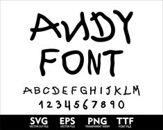 the font and numbers for any type of font