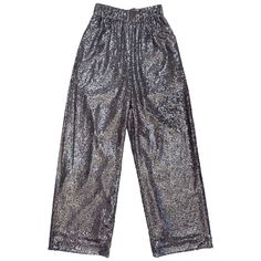 Elastic waist straight leg pants with pockets in full dark silver sequins. Fully lined. CONTENT & CARE:100% Poly SequinsHand Wash or Dry Clean MEASUREMENTS:XS - Waist: 22"(elastic stretches to 32"), Inseam: 26"S - Waist: 23"(elastic stretches to 35"), Inseam: 27"M - Waist: 24" (elastic stretches to 40"), Inseam: 27.5"L - Waist: 26" (elastic stretches to 42"), Inseam: 29" Overalls And Sweater, Black Tank Dress, Satin Bags, Pants With Pockets, Trouser Pants Women, Silver Sequin, Hem Dress, Black Blazers, Jumper Dress