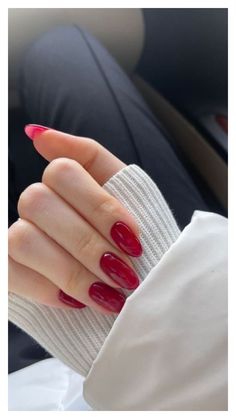 Indulge in the rich, romantic hue of cherry wine nails, perfect for adding a touch of sophistication to any look, day or night. Nails 2023 Almond Shape, Autumn Nails 2023, Cherry Wine Nails, Italy Nails, Dark Red Nails, Special Nails, Cherry Wine, Cherry Nails