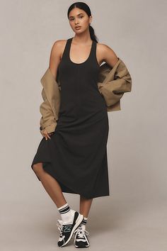 Pima cotton, elastane Built-in shelf bra Pullover styling Machine wash Imported | Merethe Midi Dress by Nation LTD in Black, Women's, Size: 2XL, Cotton/Elastane at Anthropologie Nation Ltd, Shelf Bra, Black Fits, Racer Back, Black Midi Dress, Pima Cotton, Leisure Wear, Summer Girls, Pullover Styling