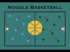 a basketball court with stars on it and the words noodle basketball written in white