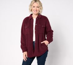 Kim Gravel calls this wear-everywhere sherpa shacket SophistiChic! We call it perfection!! Sport it on cool days as outerwear, or sub it in as a layering piece on even cooler days. From Belle by Kim Gravel. Cozy Fall Shacket For Cold Weather, Cozy Everyday Shacket With Pockets, Cozy Winter Shacket With Relaxed Fit, Cozy Everyday Shacket For Winter, Cozy Everyday Winter Shacket, Cozy Winter Shacket For Everyday Wear, Cozy Winter Shacket For Everyday, Cozy Relaxed Fit Shacket, Casual Shacket For Cold Weather