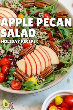 This apple pecan salad is a great way to celebrate the fall season in a nutritious way. It is easy, balanced, flavorful, and satisfying. Save this plant-based salad recipe for your next family gathering or holiday event! Apple Pecan Salad, Vegan Thanksgiving Dinner, Holiday Roasts, Pumpkin Pasta, Salad Easy, Pecan Salad