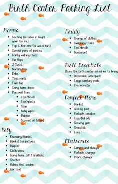 a printable checklist with the words, but center packing list in orange and blue