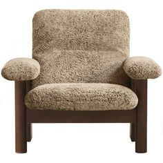 a chair that is made out of sheepskin and has two legs on each side