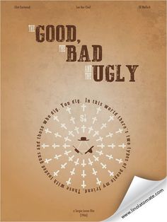 the good, the bad and the ugly movie poster with an image of a clock