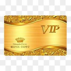 a gold business card with an elegant pattern on the front and bottom, which is also in