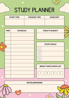 Floral study planner for organisation planneraesthetic. plannersetup #plannerpagesprintable💦. Study Design Ideas Layout, Study Notes Ideas Layout, Study Planner Aesthetic, Study Layout, Agenda Layout, Student Planner Organization, Aesthetic Planner