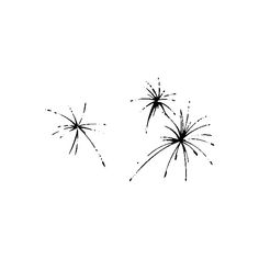 black and white drawing of two dandelions