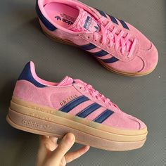 Brand New With Box Adidas - Wmns Gazelle Bold 'Pink Glow Gum' - H06122 Gazelle Bold, Adidas Originals Gazelle, Adidas Pure Boost, Preppy Shoes, Adidas Pink, Shoe Inspo, Swag Shoes, Shoes Adidas