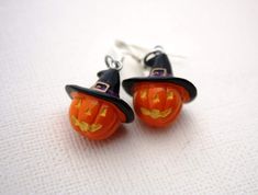 Lantern Earrings, Earrings Kids, Dulces Halloween, Autumn Earrings, Funny Earrings, Jack O'lantern, Jewelry Halloween, Halloween Pins, Earrings Halloween