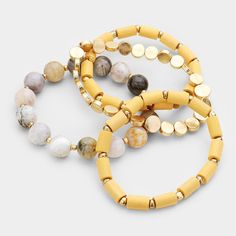 Bracelet Details: Size : 1.25" H Stretchable Bead Stretch Bracelets, Beaded Stretch Bracelet, Wood Beads, Stretch Bracelets, Lowest Price, Semi Precious, On Sale, Bracelet, Beads