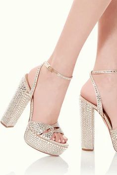 Shop for Sephyr Gold Rhaenyra Swarovski Embellished Platform Heels Online at Aza Fashions Wedding Shoes Platform, Diamond Heels, Bling Sandals, Formal Heels, Heels Gold, Heel Accessories, Wedding Shoes Bride, Heels Online, Womens Chunky Heels