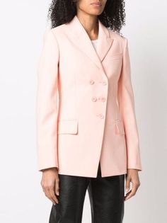 Shop Stella McCartney double-breasted tailored blazer with Express Delivery - FARFETCH Tailored Blazer, Animal Welfare, Peach Pink, Stella Mccartney, Double Breasted, Women's Blazer, Blazer, Long Sleeve, Pink