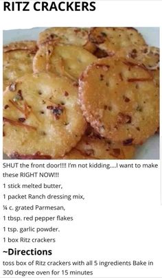 the recipe for ritz crackers is shown in this screenshot from flickr