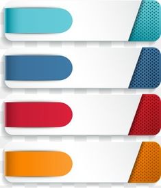 three different colored buttons on white background with space for your text or image - free stock photo