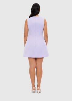 PRODUCT DESCRIPTION Premium sleeveless mini dressRound neckline Fitted waist A-line silhouette Invisible back zip closure Full lining SIZE & FIT 6 8 10 12 14 16 18 Shoulder Width 35.8 37 38.2 39.4 40.6 41.8 43 Bust 84 89 94 99 105 111 117 Waist 68 73 78 83 89 95 101 Hip 103 108 113 118 124 130 136 Center back length 83 84 85 86 87 87 87 Hem circumference 131 136 141 146 152 158 164 Amanda is 5’9" (177 cm) and wears a size 8 Bust: 31” (82cm) / Waist: 24" (61cm) / Hips: 35” (89cm) Pala is 5’10” (178 cm) and wears a size 12Bust: 39” (99cm) / Waist: 31” (78cm) / Hips: 41” (104cm) Tara Milk Tea, Leo Lin, Denim And Lace, Lilac Dress, Sleeveless Mini Dress, New Arrival Dress, Ladies Day, Skirt Pants, Round Neckline